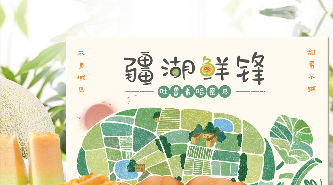 疆湖鲜锋吐鲁番哈密瓜包装设计案例