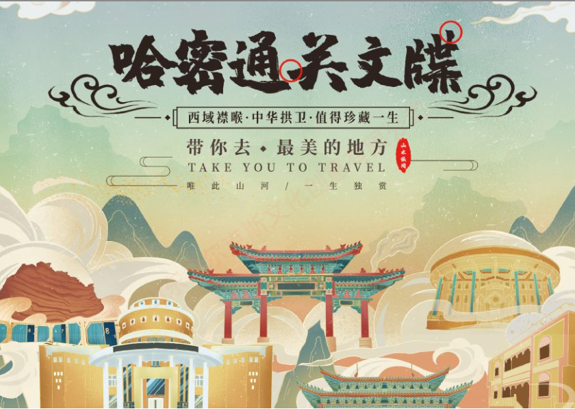 新疆哈密文创通关文牒及明信片邮票设计案例