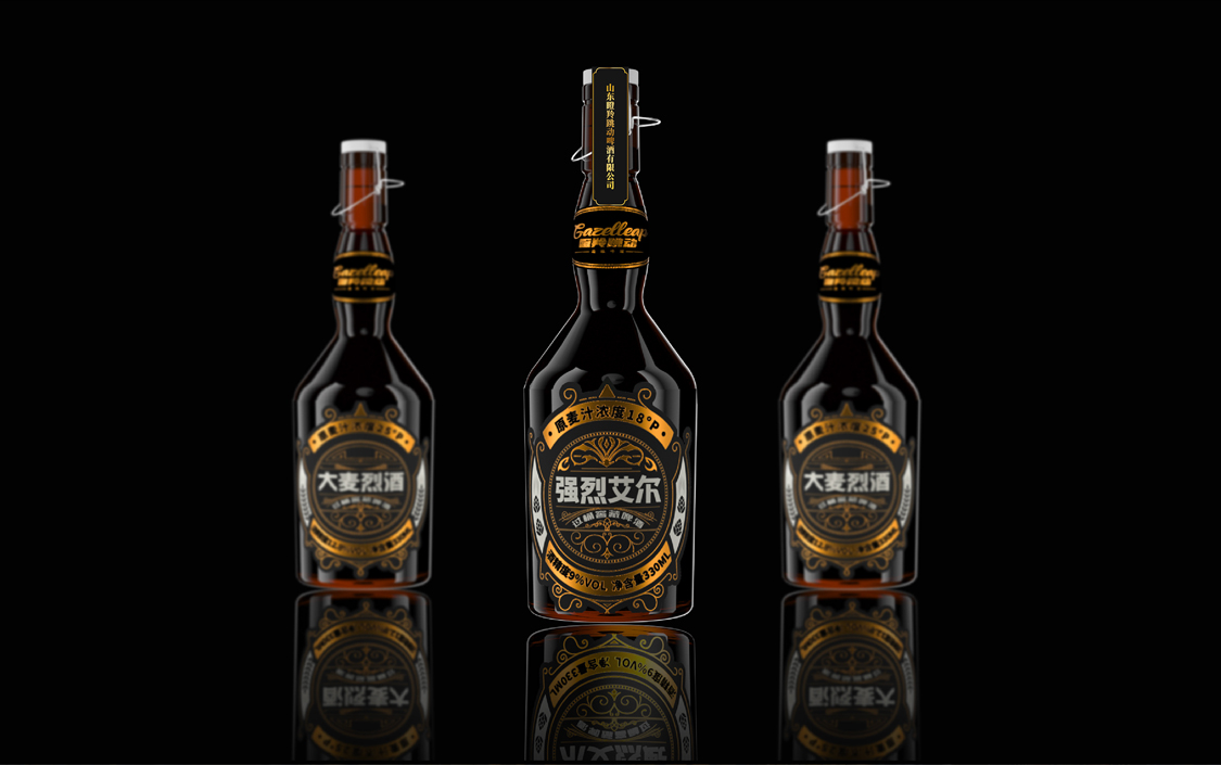瞪羚跳动原樽尚品系列精酿啤酒标签设计