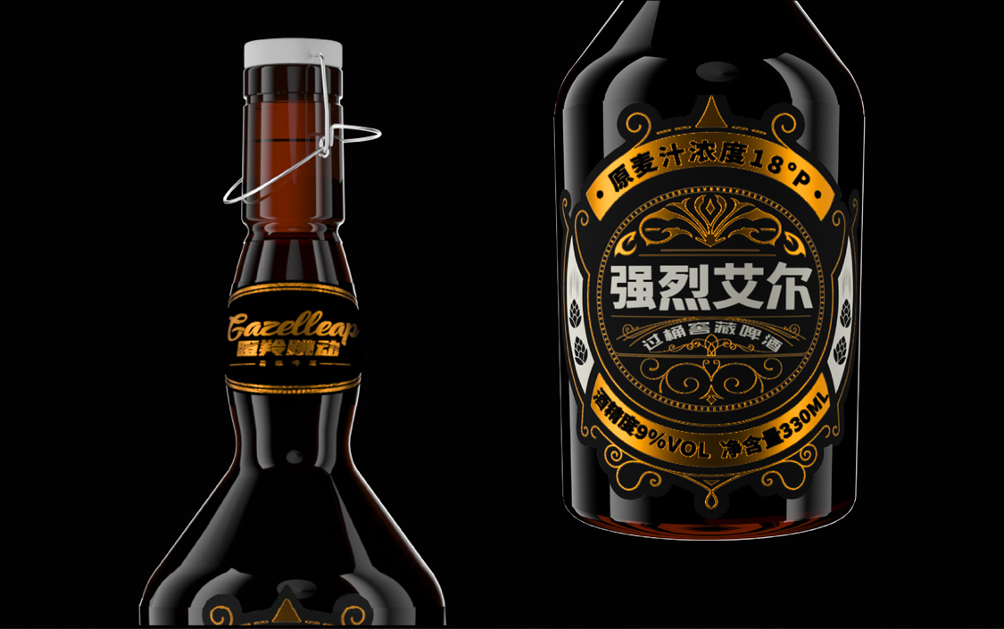 瞪羚跳动原樽尚品系列精酿啤酒标签设计