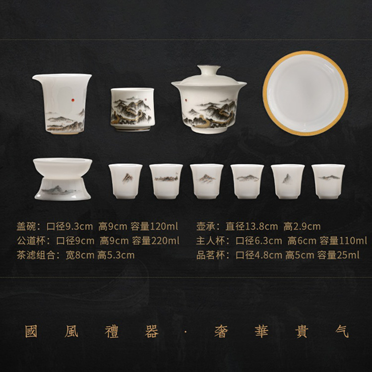 「山河万里」长城文创-茶具盖碗套装大满足